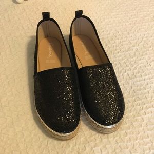 Black Sequin Flats